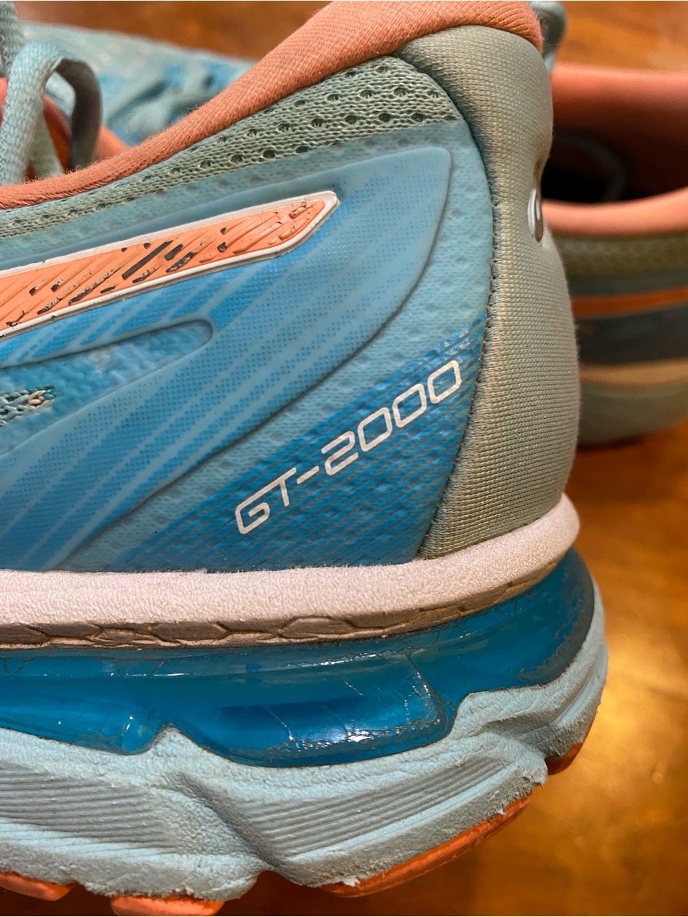 Asics Women's Athletic Running Shoes in Aqua Blue and Coral - Picture 3 of 6